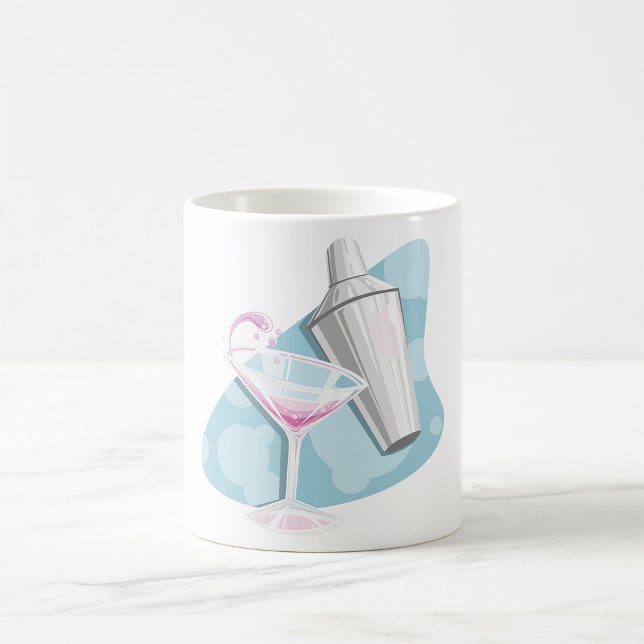 Mug Cocktail Pink Martini et shaker argenté (Créateur téléchargé)