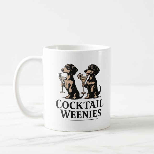 Mug Cocktail Weenies Drôle de chien dachshund wiener (Gauche)