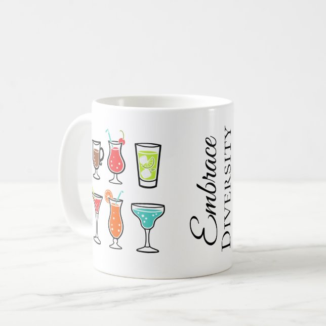 Mug Cocktails Embrassent la Diversité Enterrement de V (Devant gauche)