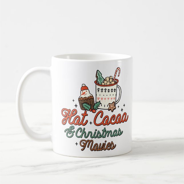 Mug Coco Chaud Et Films De Noël Rétro (Gauche)