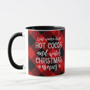 Mug Coco chaud et films   Rouge   Noël