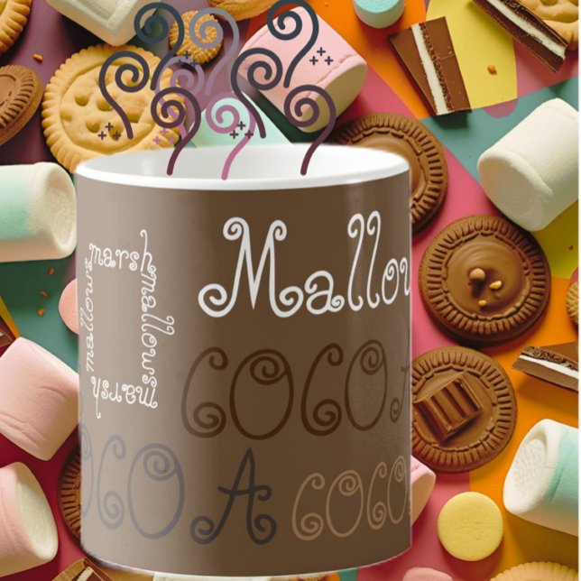 Mug Cocoa marshmallow chocolat chaud typographie art (Créateur téléchargé)