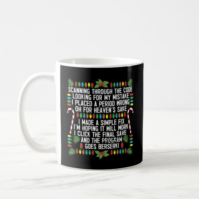 Mug Codage du programmeur informatique Débogage Noël (Gauche)