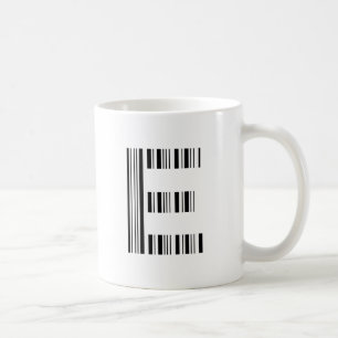 Mug CODE À BARRES DE LA LETTRE E Première initiale Mod