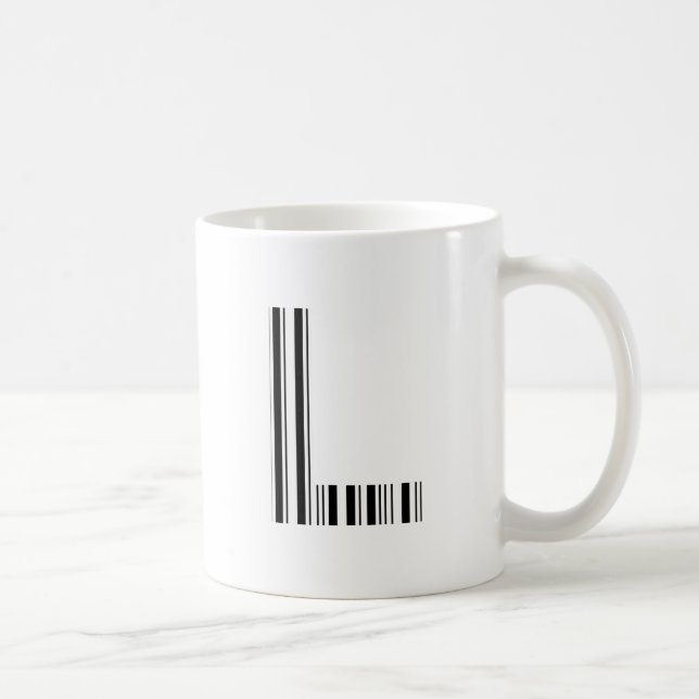 Mug CODE À BARRES DE LA LETTRE L Premier motif de code (Droite)