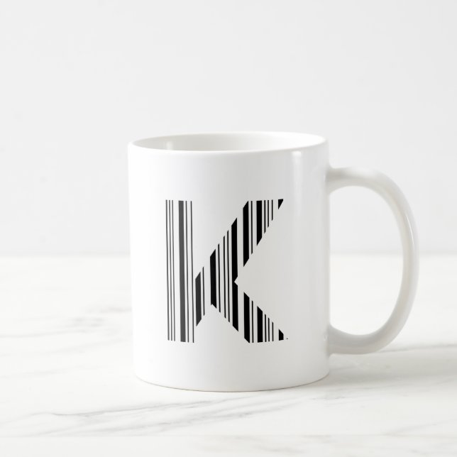 Mug Code-barres de la lettre K Premier motif de code-b (Droite)