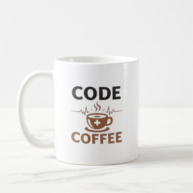 Mug Code Café Humour d'infirmière Vie (Gauche)