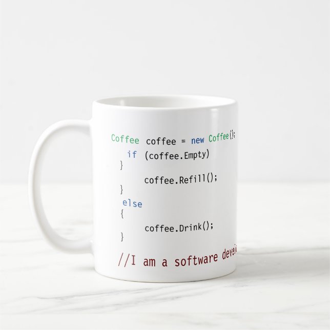 Mug Code développeur logiciel personnalisable (Gauche)
