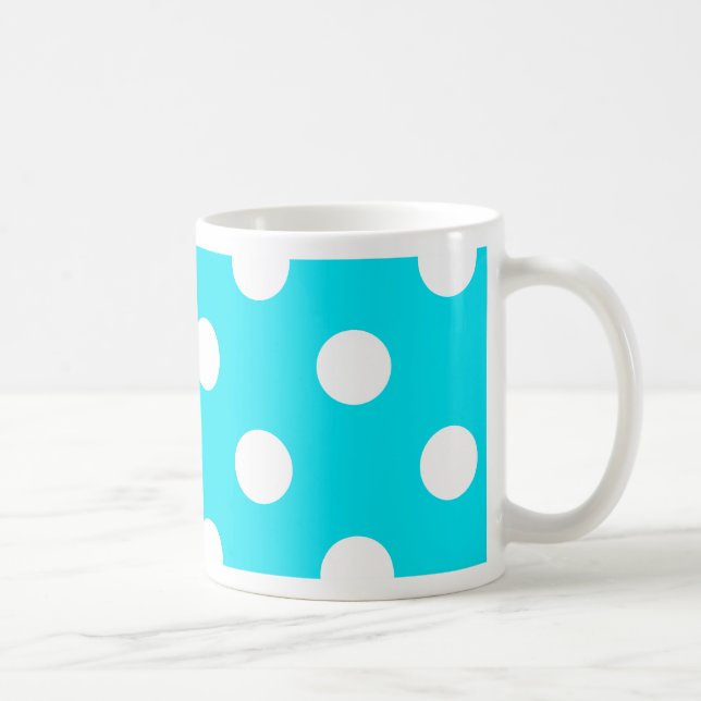 Mug Code hexadécimal cyan pois 00E3F4 (Droite)