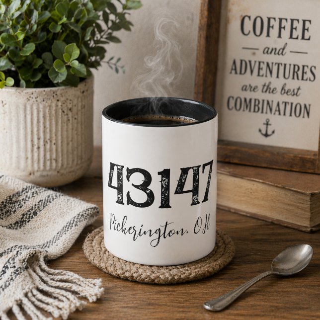 Mug Code Postal à Personnaliser avec Zip Distresse (Créateur téléchargé)