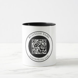 Mug Code QR avec nom d'entreprise modifiable