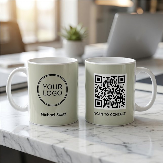 Mug Code QR de logo d'entreprise personnalisé (Créateur téléchargé)