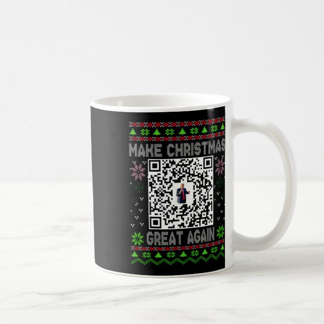 Mug Code QR de Noël laid et drôle du président Trump d (Droite)