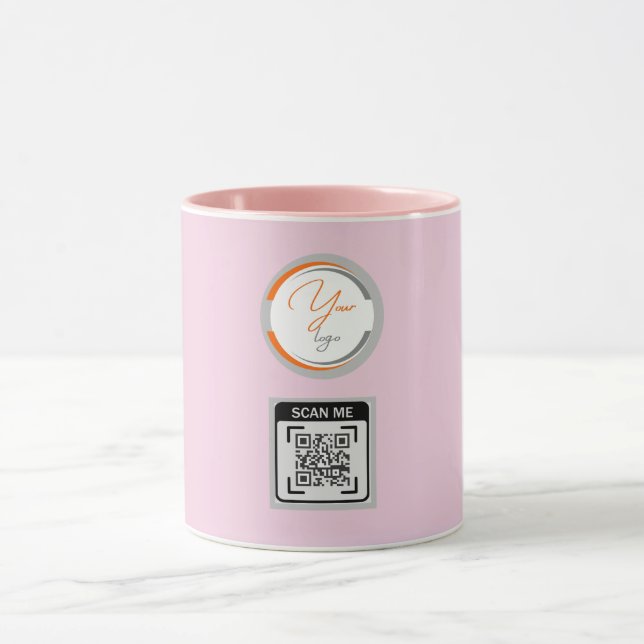 Mug Code QR Logo Simple Entreprise Rose (Centre)