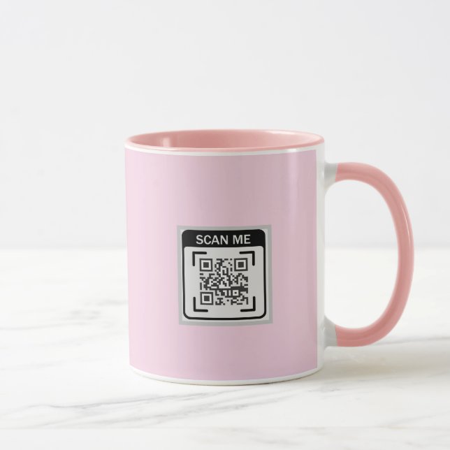 Mug Code QR Logo Simple Entreprise Rose (Droite)