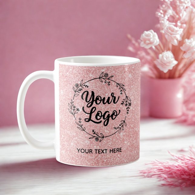 Mug Code QR marketing de site Web en rose gold paillet (Créateur téléchargé)