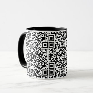 Mug Code QR personnalisable Geek Abstrait noir et blan