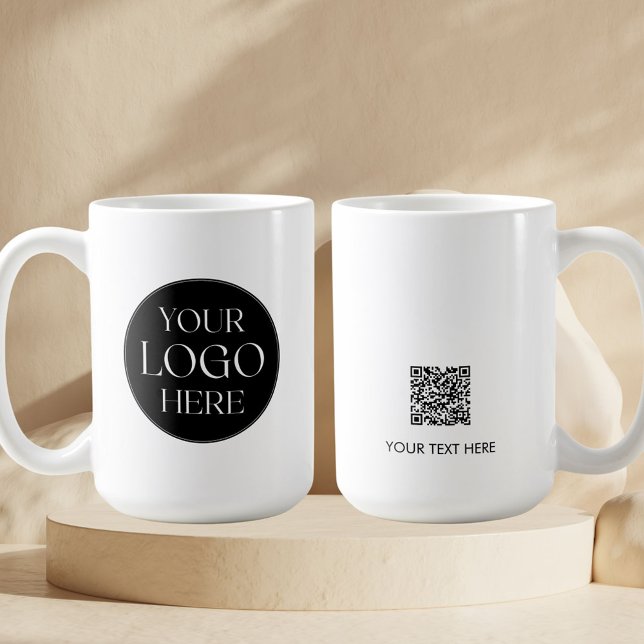 Mug Code QR personnalisé de logo d'entreprise pour pro (Front and Back)
