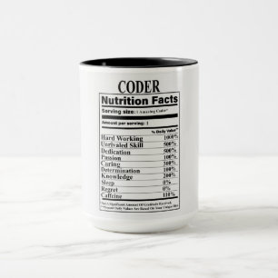 Mug Coder la valeur nutritive
