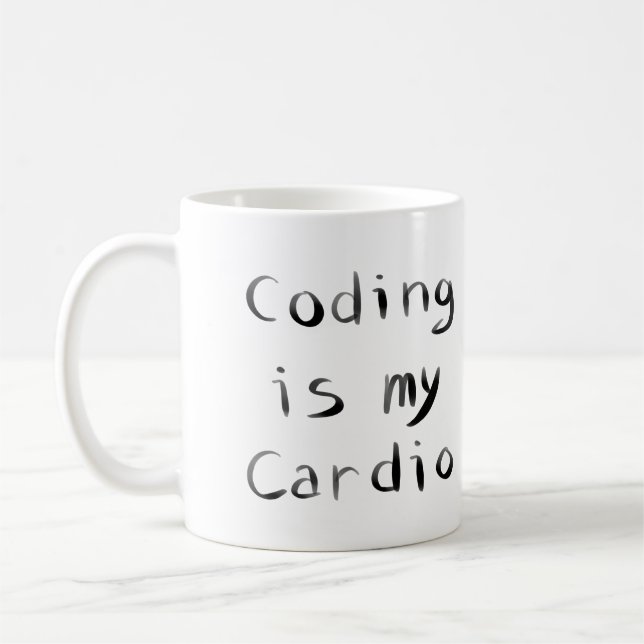 Mug Coding est mon Coder programmeur Cardio Funny (Gauche)