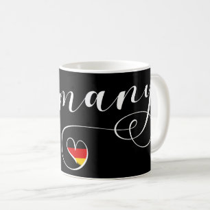 Mug Coeur Allemagne, drapeau allemand