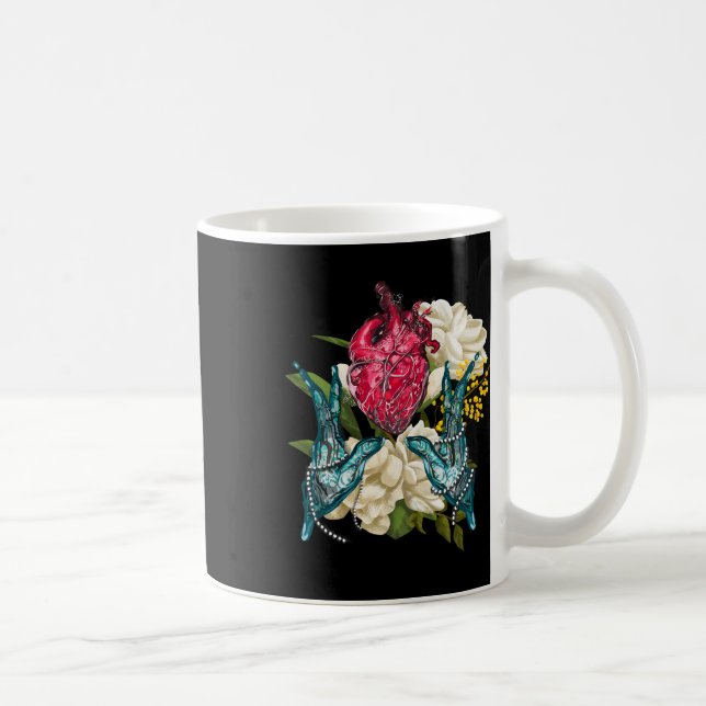 Mug Cœur Anatomique Et Fleurs Docteur Saint-Valentin  (Droite)