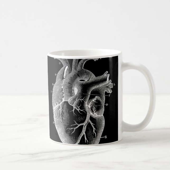 Mug Coeur anatomique noir (Droite)