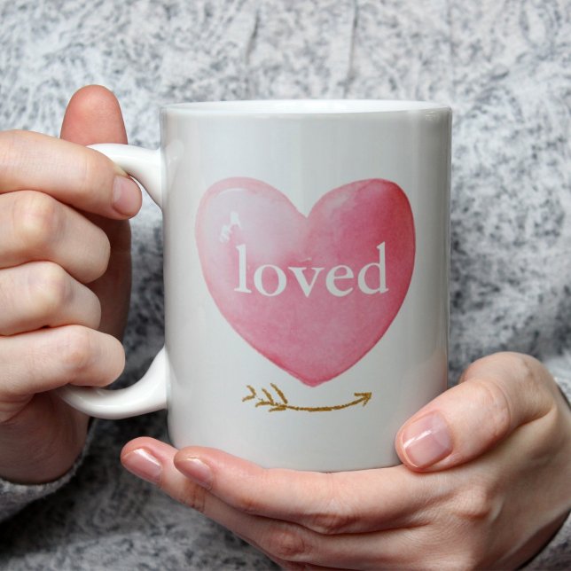Mug Cœur Aquarelle Aimé (Créateur téléchargé)