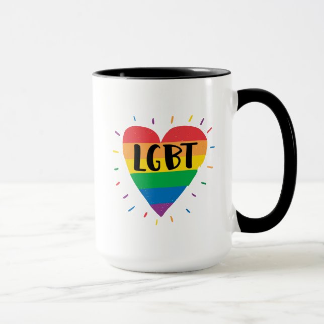 Mug Coeur arc-en-ciel LGBT (Droite)