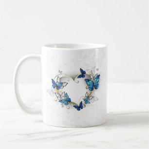 Mug Coeur bijoux avec papillons Morpho