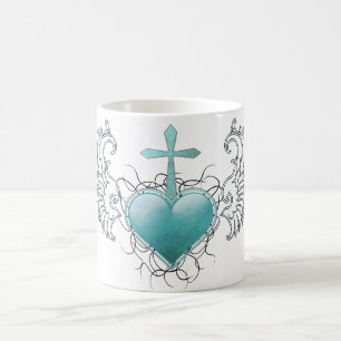 Mug Coeur bleu en cristal fidèle