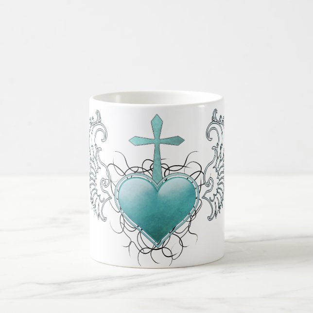 Mug Coeur bleu en cristal fidèle (Centre)