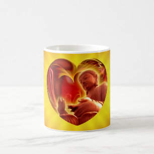 Mug Coeur BUDDHA brillance jaune