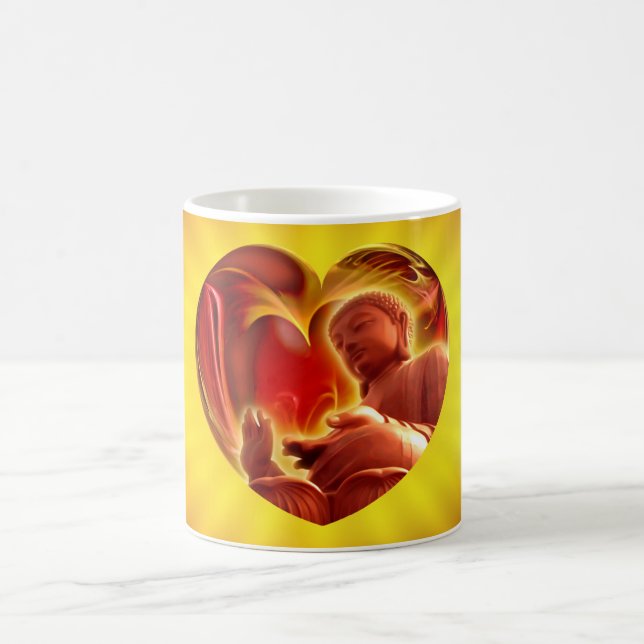 Mug Coeur BUDDHA | brillance jaune (Centre)