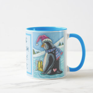MUG COEUR CHAUD FOND FROID, BOURSE DE NOËL DE PENGUIN