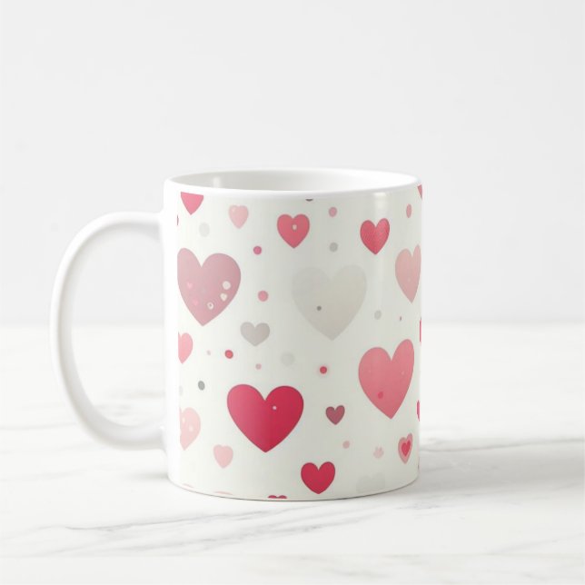 Mug Coeur coloré de la Saint Valentin (Gauche)