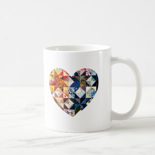 Mug Coeur coloré d'édredon de patchwork
