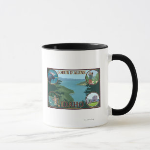 Mug Coeur D'Alene, affiche de voyage d'IdahoScenic