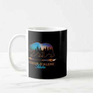 Mug Coeur D'alene Idaho Ours Nuit Étoilée Voyage Souve