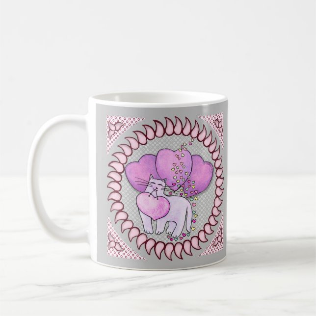 Mug Cœur d'amour de chat (Gauche)