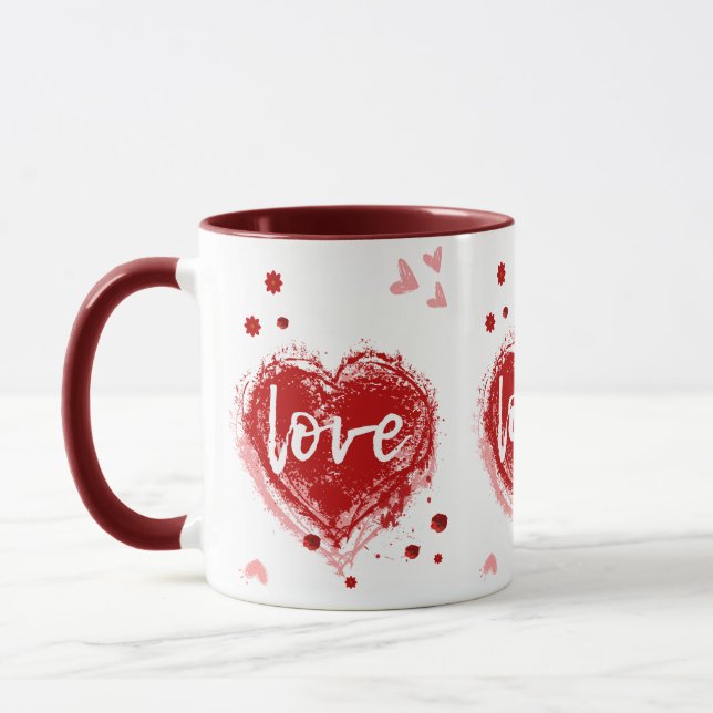 Mug Coeur d'Amour en Saint Valentin Rouge (Gauche)