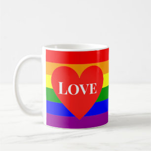 Mug Coeur d'amour mignon - Fierté arc-en-ciel drapeau