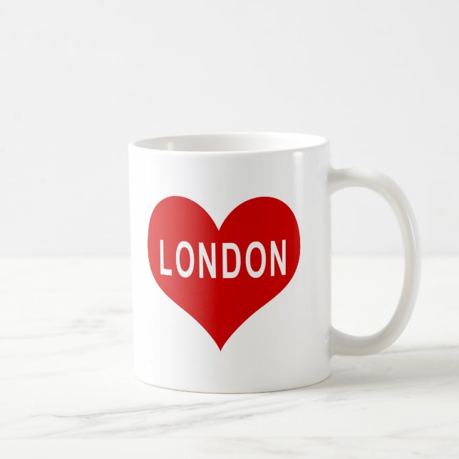 Mug Cœur d'amour rouge de LONDRES (Droite)