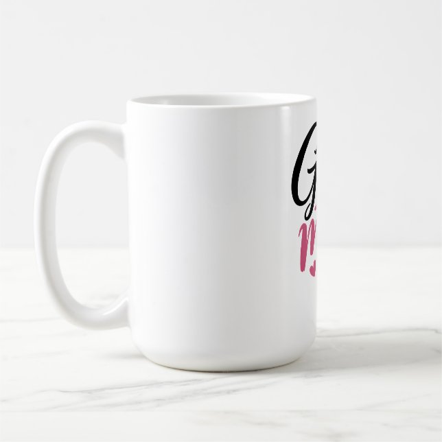 Mug Cœur de balle de golf maman rose calligraphie (Gauche)