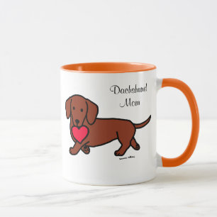 Mug Coeur de bande dessinée de teckel