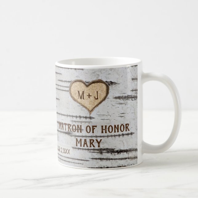 Mug Coeur de bouleau mariage rustique Matron d'honneur (Droite)