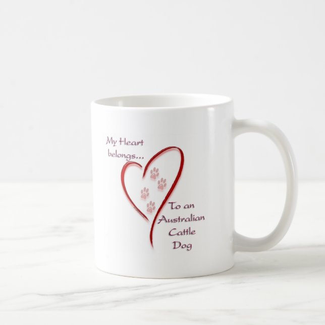Mug Coeur de chien de bétail australien (Droite)
