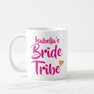 Mug Coeur de date d'or de tribu de jeune mariée