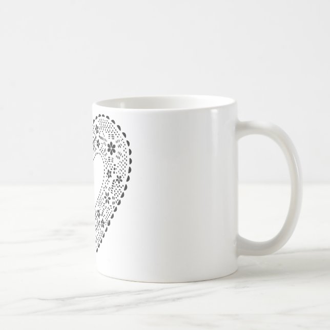 Mug Coeur de dentelle noire (Droite)