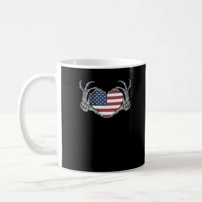 Mug Coeur de drapeau américain (Gauche)